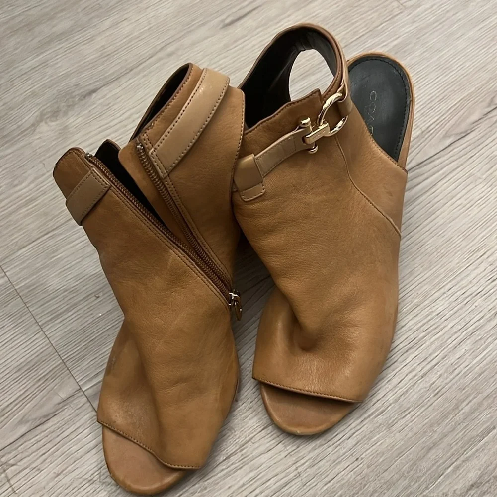 Coach - ankle zipper platform bootie size 10